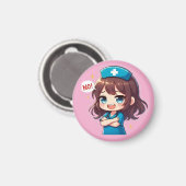Originele Chibi Verpleegster - Branie Verpleegster Magneet (Voorkant / Achterkant)