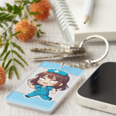Originele Chibi Verpleegster - De hectische shift Sleutelhanger (Voorkant Rechts)