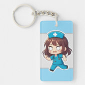 Originele Chibi Verpleegster - De hectische shift Sleutelhanger (Voorkant)