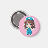 Originele Chibi Verpleegster - De Middernachtelijk Magneet (Voorkant / Achterkant)