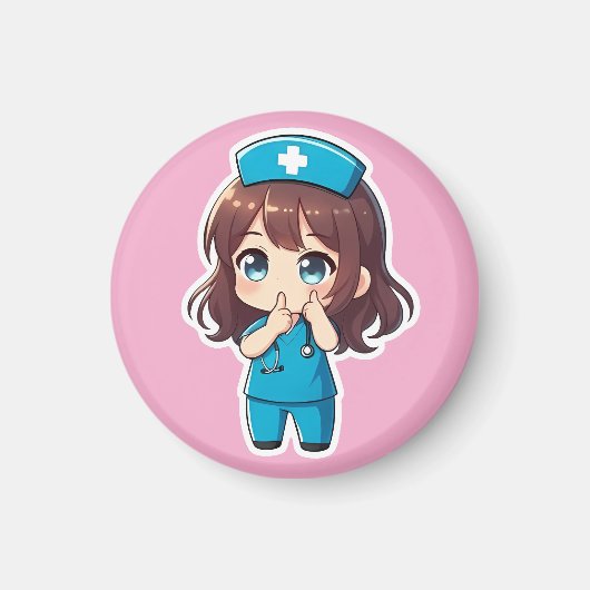 Originele Chibi Verpleegster - De Middernachtelijk Magneet (Voorkant)