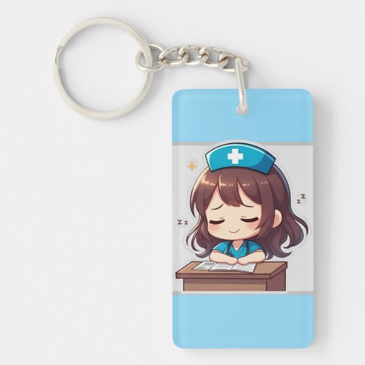 Originele Chibi Verpleegster - Een beetje Uitputti Sleutelhanger (Voorkant)