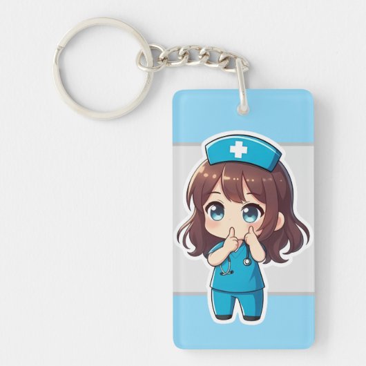 Originele Chibi Verpleegster - Het Middernachtelij Sleutelhanger (Voorkant)