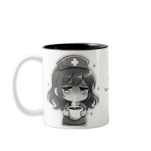 Originele Chibi Verpleegster - Koffie met Vermoeid
