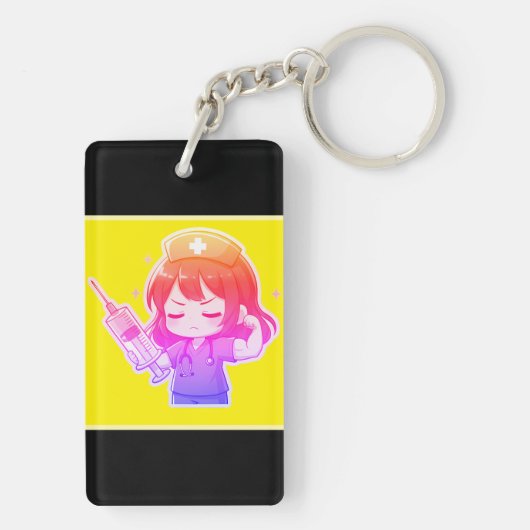 Originele Chibi Verpleegster - Medische Kracht Sleutelhanger (achterkant)