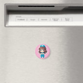 Originele Chibi Verpleegster - Professioneel Kalm Magneet (Insitu (Vaatwasser))