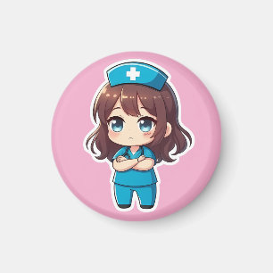 Originele Chibi Verpleegster - Professioneel Kalm Magneet