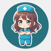 Originele Chibi Verpleegster - Professioneel Kalm