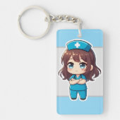 Originele Chibi Verpleegster - Professioneel Kalm Sleutelhanger (Voorkant)