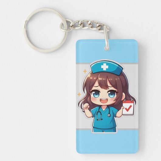 Originele Chibi Verpleegster - Verpleegstersleven Sleutelhanger (Voorkant)