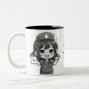 Originele Chibi Verpleegster - Verpleegstersleven Tweekleurige Koffiemok
