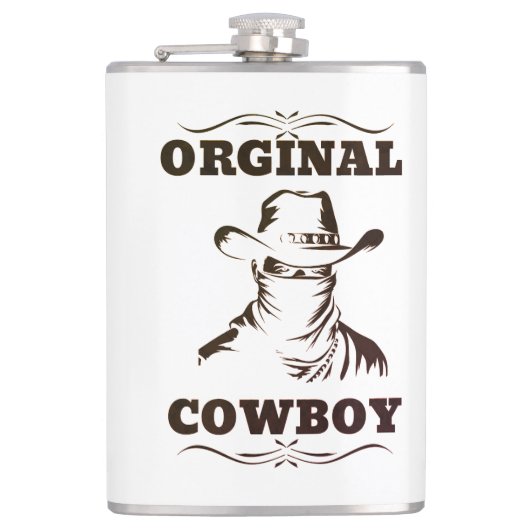 Originele Cowboy Vinyl verpakte fles Heupfles (Voorkant)