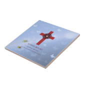 Originele Cross Design Vlinders Pet Memorial Tegeltje (Zijkant)