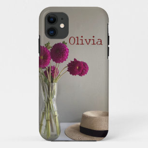  Originele Dahlia-Foto +Custom Naam Case-Mate iPhone Case