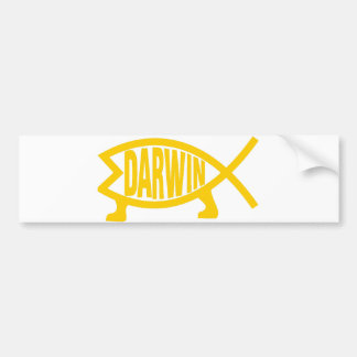 Originele Darwin Fish (Mustard) Bumpersticker