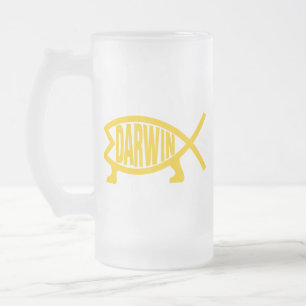 Originele Darwin Fish (Mustard) Matglas Bierpul