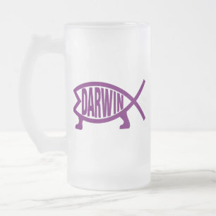 Originele Darwin Fish (Violet) Matglas Bierpul