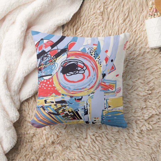 Originele Digitale Abstracte Schilderkunst, Hedend Kussen (Deken)