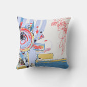 Originele Digitale Abstracte Schilderkunst, Hedend Kussen (Achterkant)