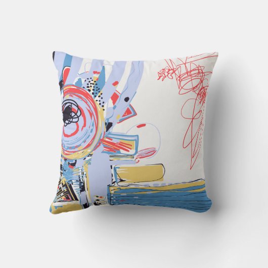 Originele Digitale Abstracte Schilderkunst, Hedend Kussen (Achterkant)