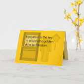 Originele digitale kunst op Afstuderen kaart (Gele Bloem)