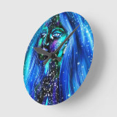 originele digitale kunst Wandklok, 8" Ronde Acryl Ronde Klok (Hoek)