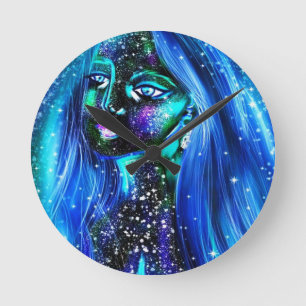 originele digitale kunst Wandklok, 8" Ronde Acryl Ronde Klok