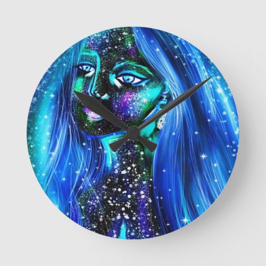 originele digitale kunst Wandklok, 8" Ronde Acryl Ronde Klok (Voorkant)