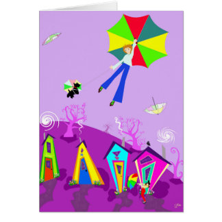 Originele digitale kunstkaart, "in de wind"