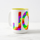 Originele digitale kunstspillen JOY op Mok (Voorkant links)