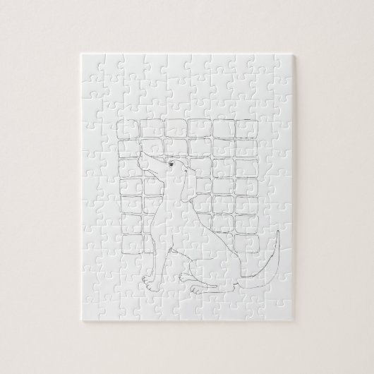 Originele Dog Tekening Chinese Dog Year 2018 Puzzl Legpuzzel (Verticaal)