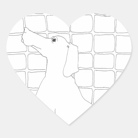 Originele Dog Tekening Chinese Dog Year 2018 Stick Hart Sticker (Voorkant)