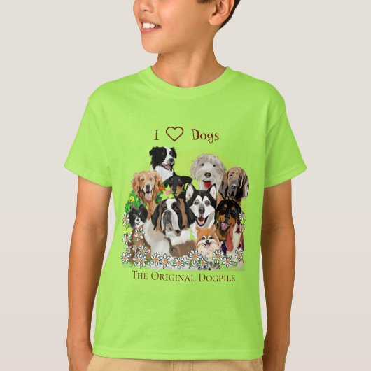 Originele Dogpile Kute Pets, personaliseer Tekst T T-shirt (Voorkant)