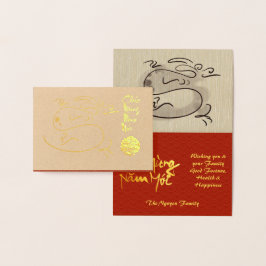 Originele Dragon tekening Lunar 2024 Luxe FGC Folie Kaarten