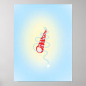 Originele eenvoudige kunst Blue Conch Prints (Voorkant)