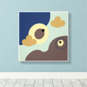 Originele Eenvoudige Kunst Bruine Vogel Prints (Insitu (Houten vloer))