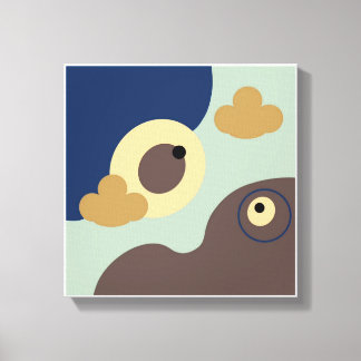 Originele Eenvoudige Kunst Bruine Vogel Prints