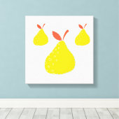 Originele eenvoudige kunst drie peren canvas print (Insitu (Houten vloer))