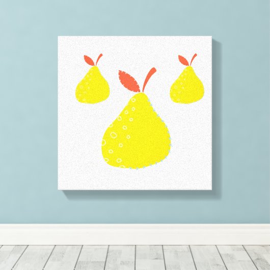 Originele eenvoudige kunst drie peren canvas print (Insitu (Houten vloer))