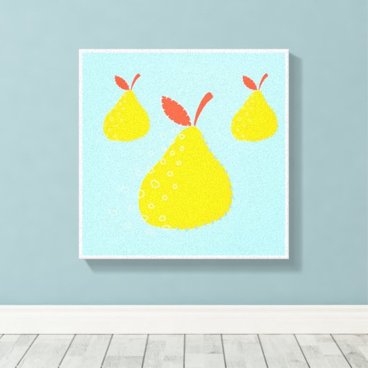 Originele eenvoudige kunst drie peren canvas print (Insitu (Houten vloer))