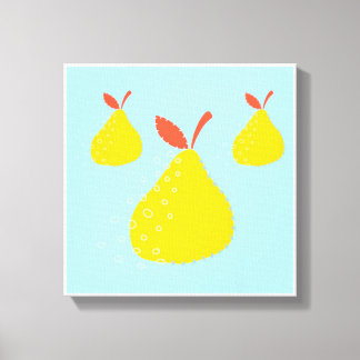 Originele eenvoudige kunst drie peren canvas print