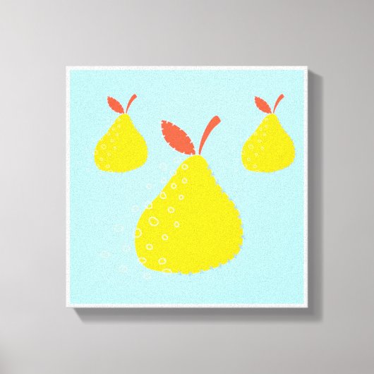 Originele eenvoudige kunst drie peren canvas print (Voorkant)