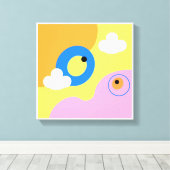 Originele Eenvoudige Kunst Gele Vogel Prints (Insitu (Houten vloer))