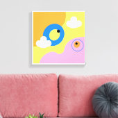 Originele Eenvoudige Kunst Gele Vogel Prints (Insitu (Woonkamer))