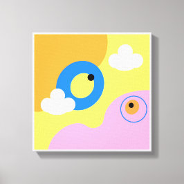 Originele Eenvoudige Kunst Gele Vogel Prints