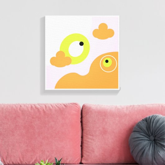 Originele Eenvoudige Kunst Roze Vogel Prints (Insitu (Woonkamer))