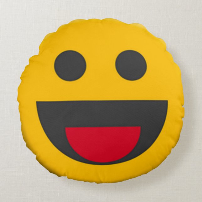 Originele Emoji Rond Kussen (Voorkant)