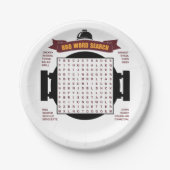Originele en leuke BBQ-partijwoordzoekpuzzel... Papieren Bordje (Voorkant)