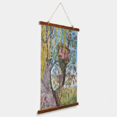 Originele Fantasy Tree House Dwelling in Oil Hangi Hangend Wandkleed (Gebogen)