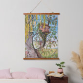 Originele Fantasy Tree House Dwelling in Oil Hangi Hangend Wandkleed (Slaapkamer)